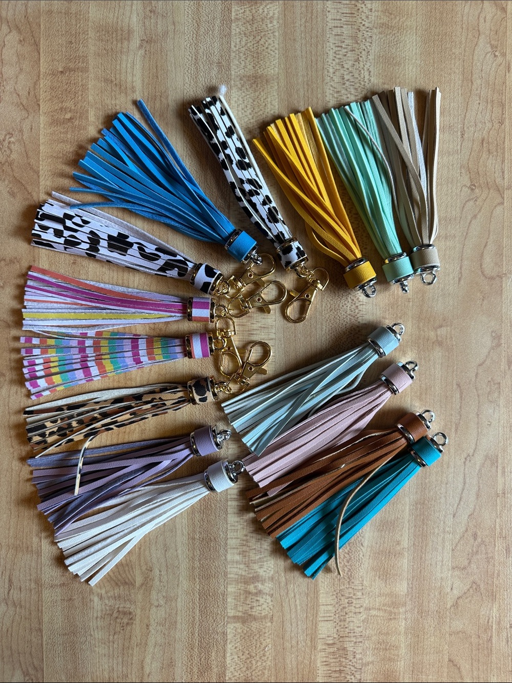 Lot of 15 Colorful Keychain Tassels